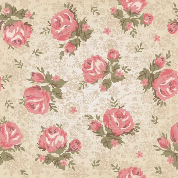 Vintage motif floral sans couture — Image vectorielle