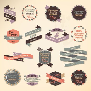 Retro label collection clipart