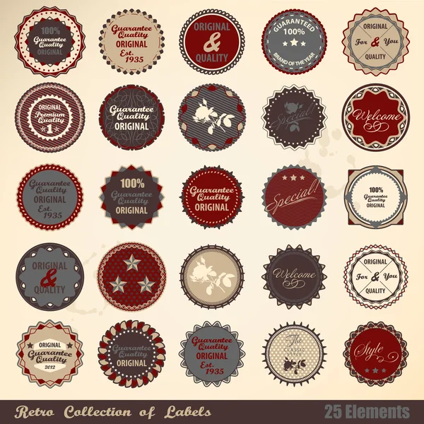 Collection d'étiquettes rétro — Image vectorielle