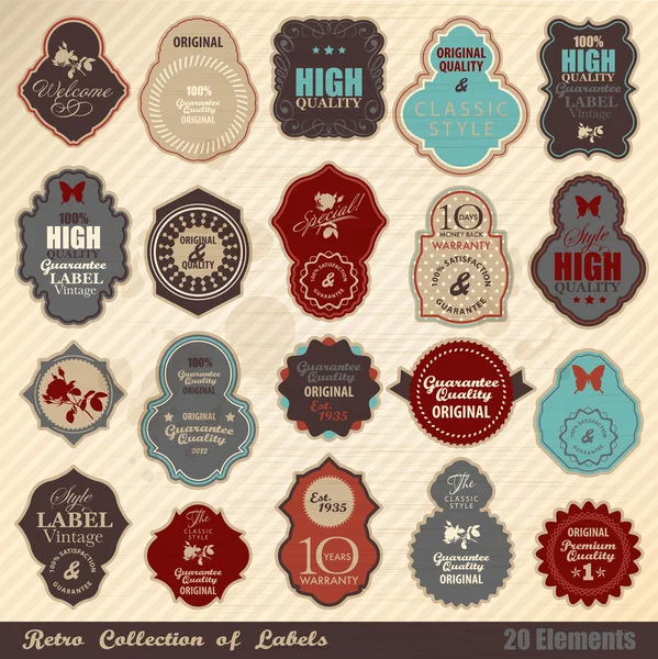 Retro label koleksiyonu — Stok Vektör