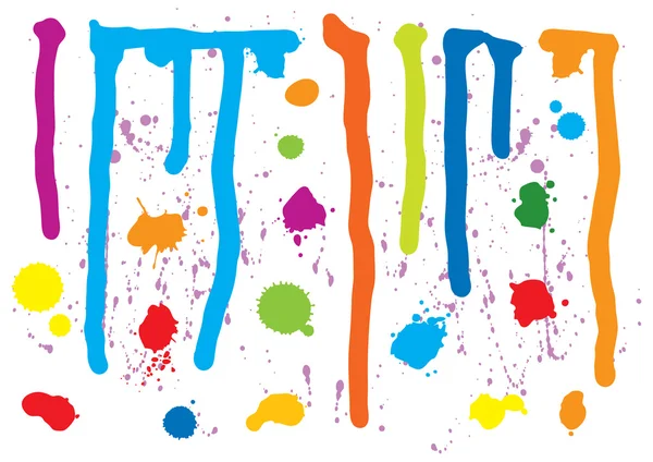 Kolorowe farby splatters — Wektor stockowy