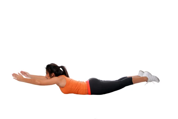 Йога спины растяжения фитнес упражнения — стоковое фото