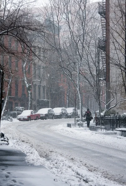 Street covered in snow — Stock Photo, Image