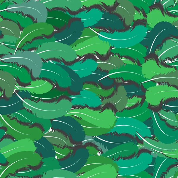 Plumes vert sans couture — Image vectorielle