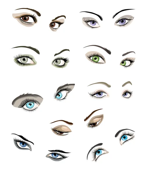 Woman’s eyes set — Stock Vector