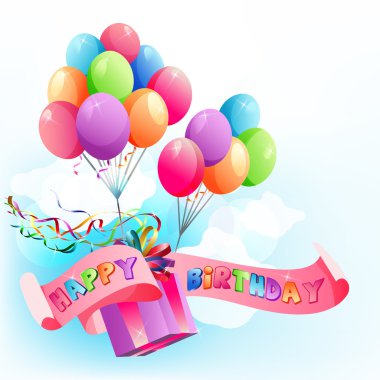 Happy birthday air balloons clipart