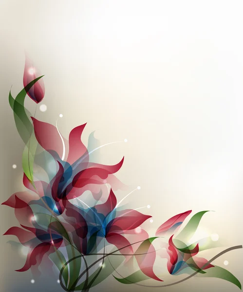 Transparante bloemen achtergrond — Stockvector