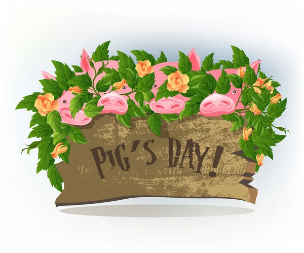 Pigs day — Stock Vector