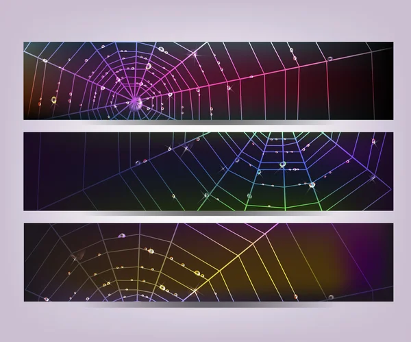 Banderas web de araña — Archivo Imágenes Vectoriales