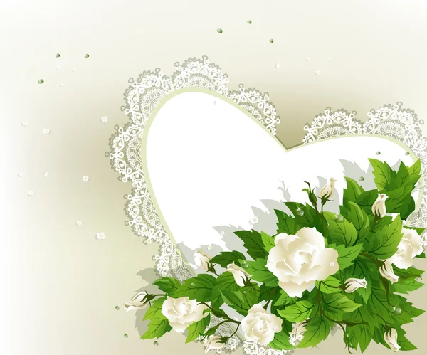 Hintergrund mit weißen Rosen — Stockvektor