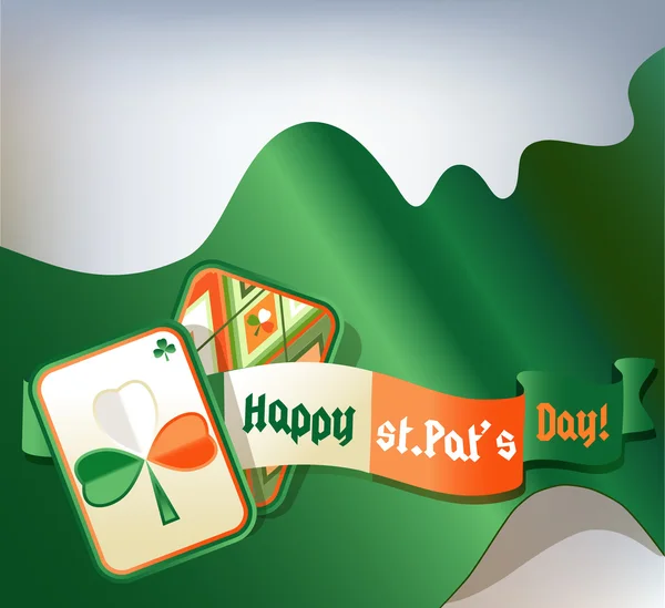 Carte St. Patrick sur fond vert . — Image vectorielle