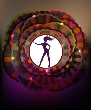 Dancing girl silhouette clipart