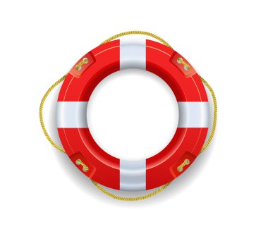 Ship lifebuoy is on a white background. clipart