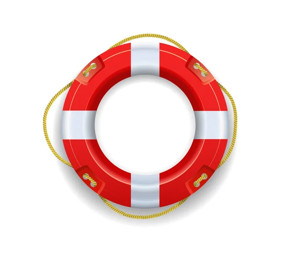 Ship lifebuoy is on a white background. — Stock Vector
