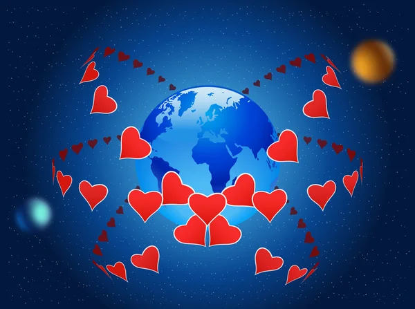 Liefde zal de wereld redden. — Stockvector