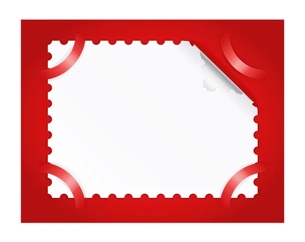 Postage timbre est sur un fond rouge . — Image vectorielle