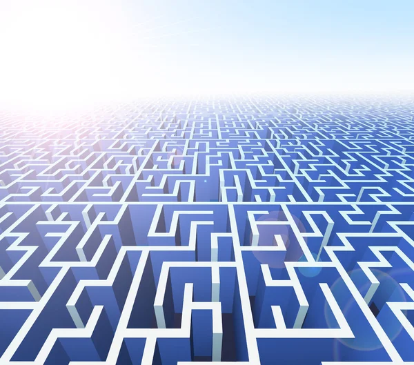 An abstract maze and the rising sun. — Stock Photo, Image