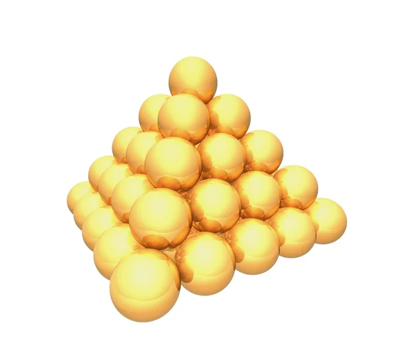 Kultaiset pallot eristetään valkoisella pohjalla . — kuvapankkivalokuva