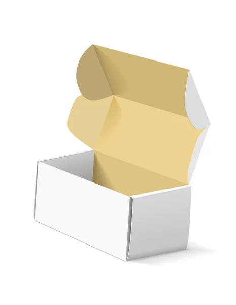 Συσκευασία κουτί σε άσπρο φόντο. — Διανυσματικό Αρχείο