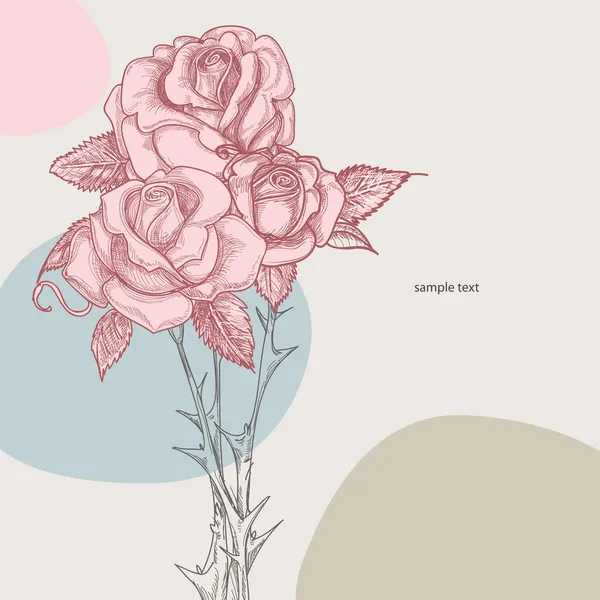 ベクトル図はバラの花束 — ストックベクタ