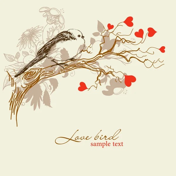 Χαριτωμένο αγάπη πουλί — Διανυσματικό Αρχείο