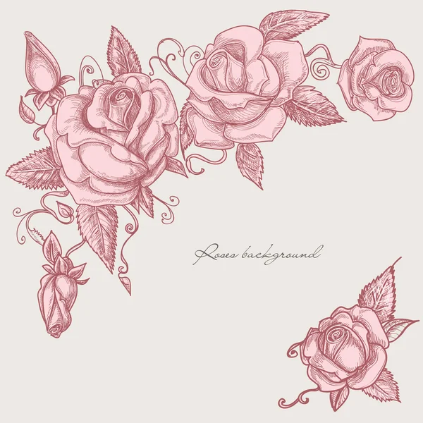Угловые украшения из роз — стоковый вектор