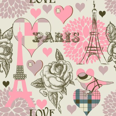 Paris seamless pattern clipart