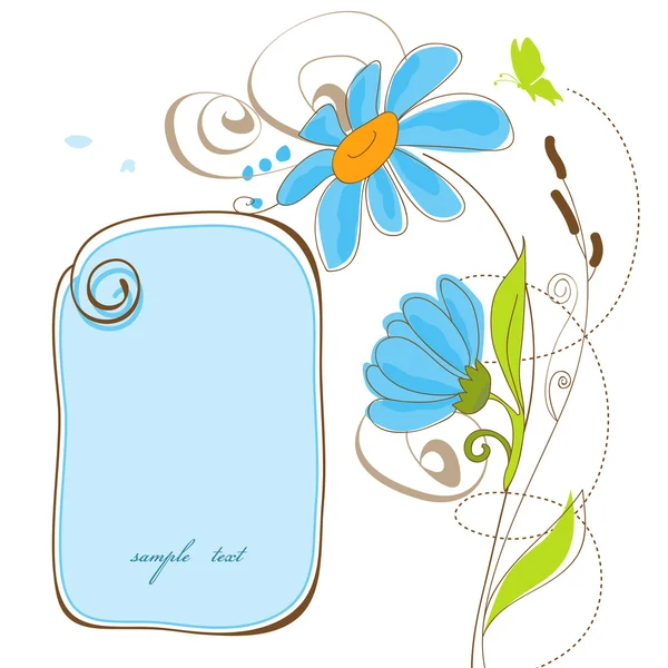 Carte florale mignonne — Image vectorielle
