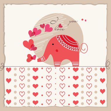 Cute elephant in love clipart