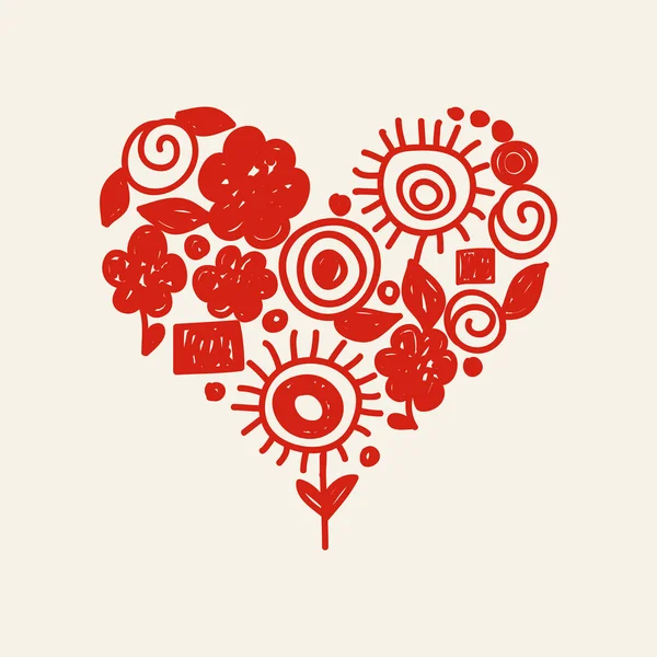 Doodle corazón — Archivo Imágenes Vectoriales