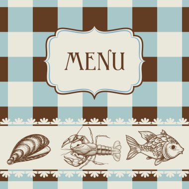 Sea food menu clipart