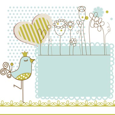 Baby shower with frame for text clipart