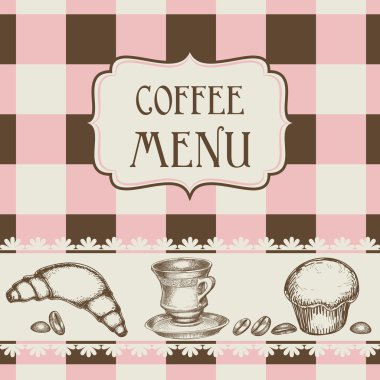 Coffee and cakes menu clipart