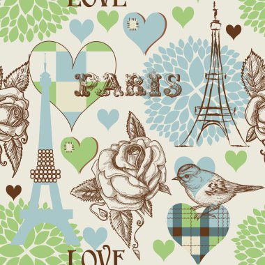 Paris seamless pattern clipart