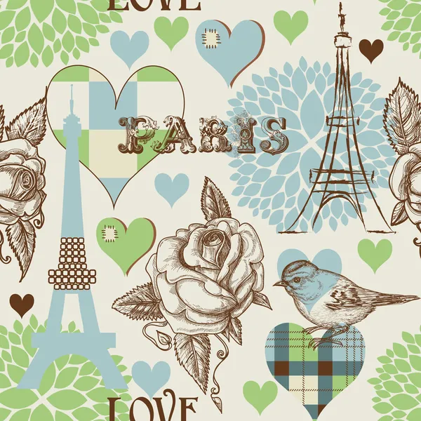 パリのシームレスなパターン — ストックベクタ