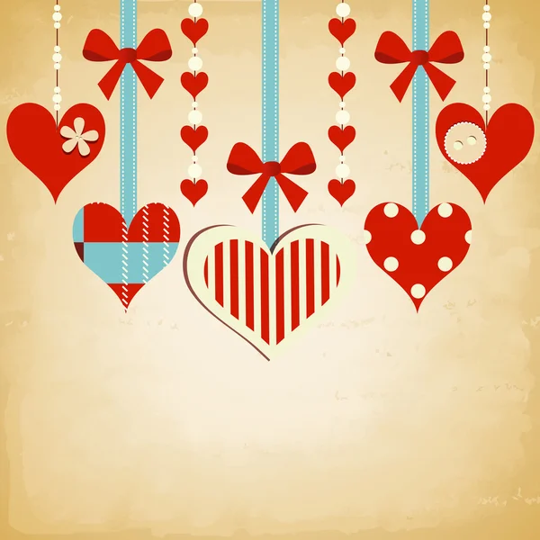 Valentine dag achtergrond met schattige hart — Stockvector