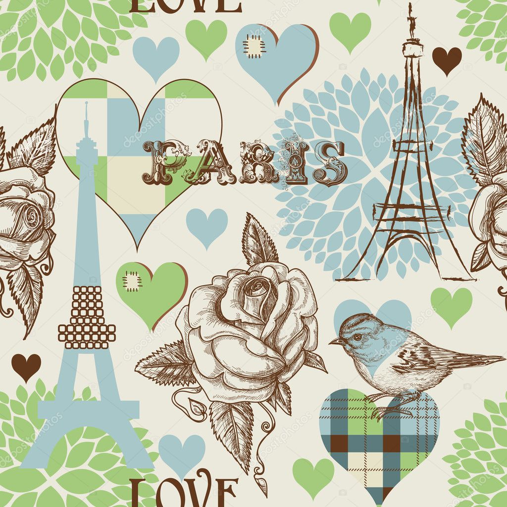 Paris seamless pattern