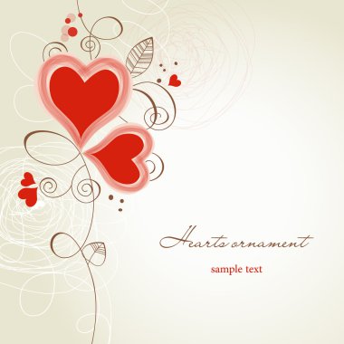 Two hearts ornament clipart