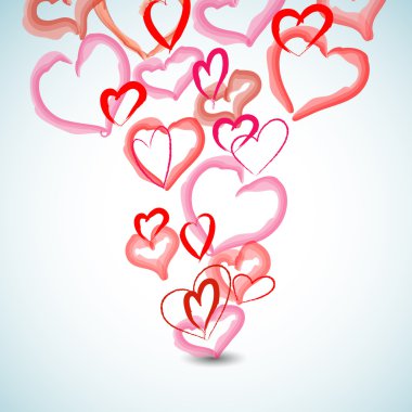 Watercolor hearts background clipart