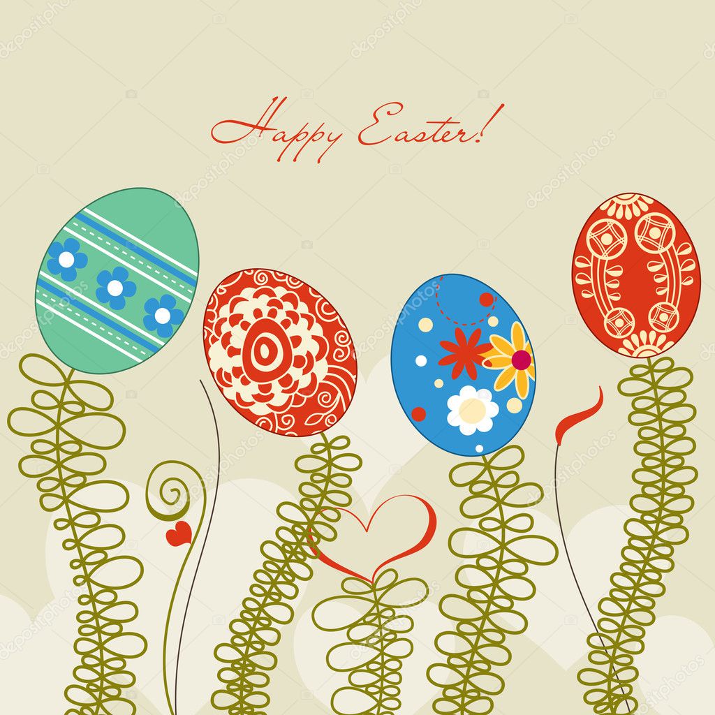 Easter eggs vector background