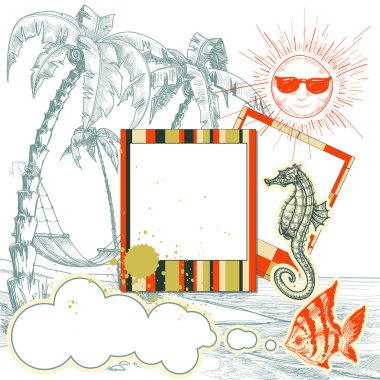 Sea holiday layout clipart