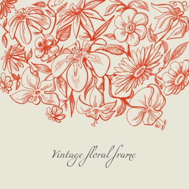 Vintage floral background clipart