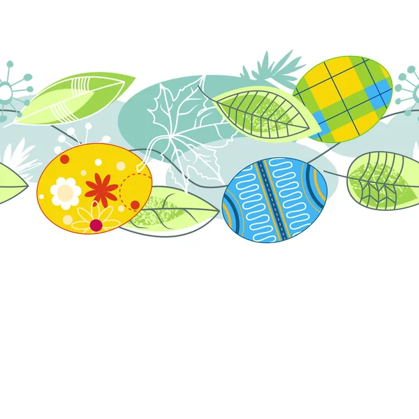 复活节彩绘彩蛋无缝图案 — 图库矢量图片