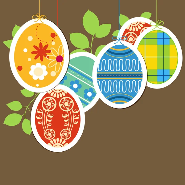 Easter painted eggs background — Stock Vector