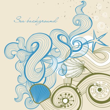 Sea and beach background clipart