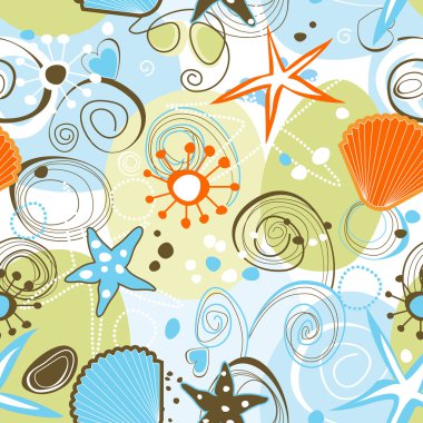 Sea seamless pattern clipart