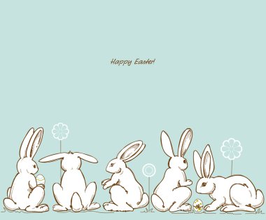 Easter rabbits clipart