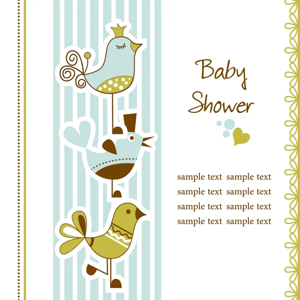 Fåglar baby dusch — Stock vektor