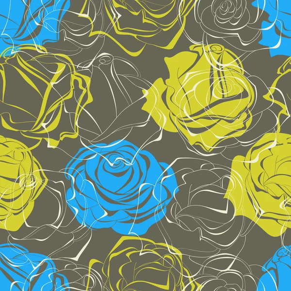 玫瑰无缝模式 — 图库矢量图片