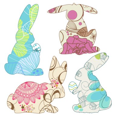 Easter bunnies clipart